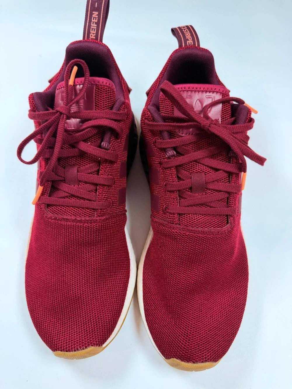 Adidas Mens 10 NMD_R1 Collegiate Burgundy‎ Maroon Gum Sole B37647 Streetwear